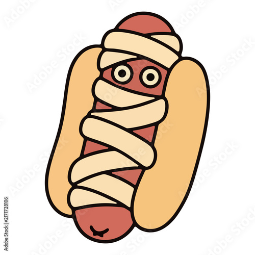 Mummy Hot Dog Halloween