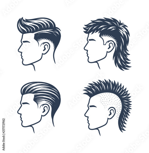 Quadro su tela men haircuts icon (artwork 1)