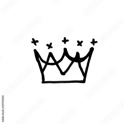 Hand-drawn Crown Doodle Line Art Royal Sparkle Vector Sketch Brush