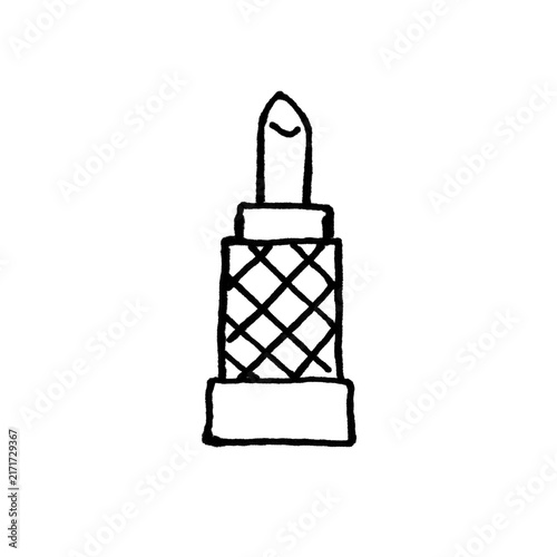 Hand-drawn Lipstick Cosmetics Doodle Line Art Vector Sketch Brush