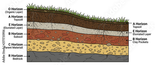 Soil Horizon Layers Diagram Isolated