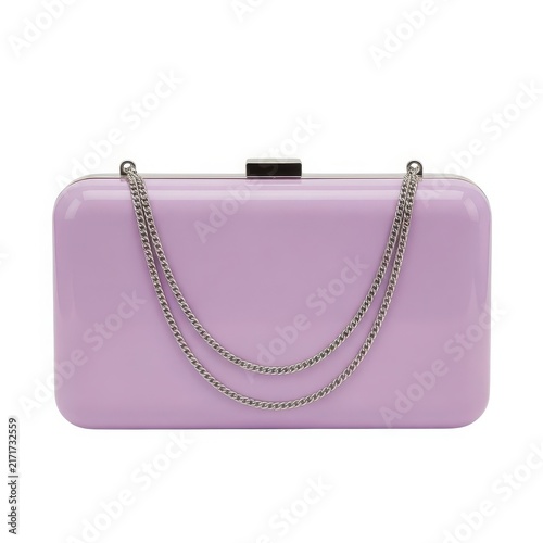 Elegant purple clutch with sparkling chain strap and rhinestone embellishments