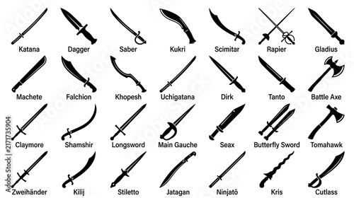 Foto Collection of Ancient Swords and Blades