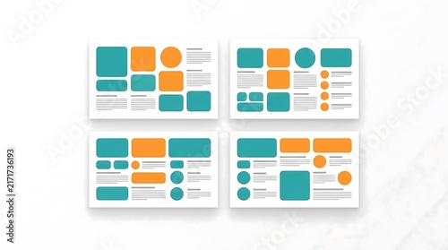Modern business presentation slides templates with infographic elements and data charts