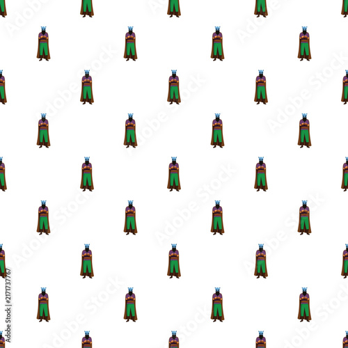 Принти на полотні Repeating flat cartoon character pattern showing a wizard or magician