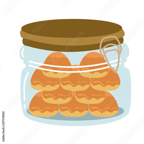 Glass Jar Layered Cookies Vector Illustration