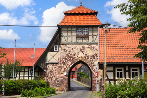 The Neustadt Town Gate in Neustadt/Harz, South Harz, Nordhausen District, Thuringia. 