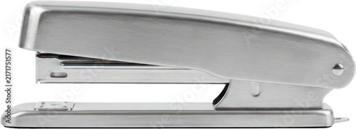Fotografía Silver metal desktop stapler for office use.