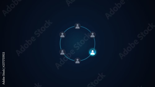 Global user network connecting in a circular digital interface. 4K Video