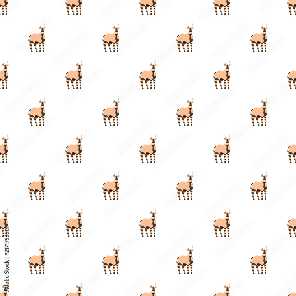 Naklejka premium Okapi mammals standing in a repeating wildlife animal pattern