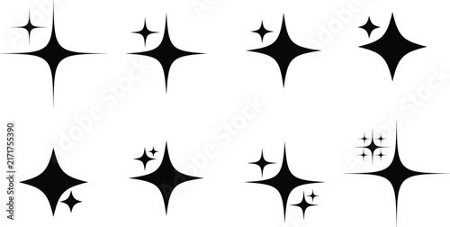 Sparkling starburst elements vector collection.