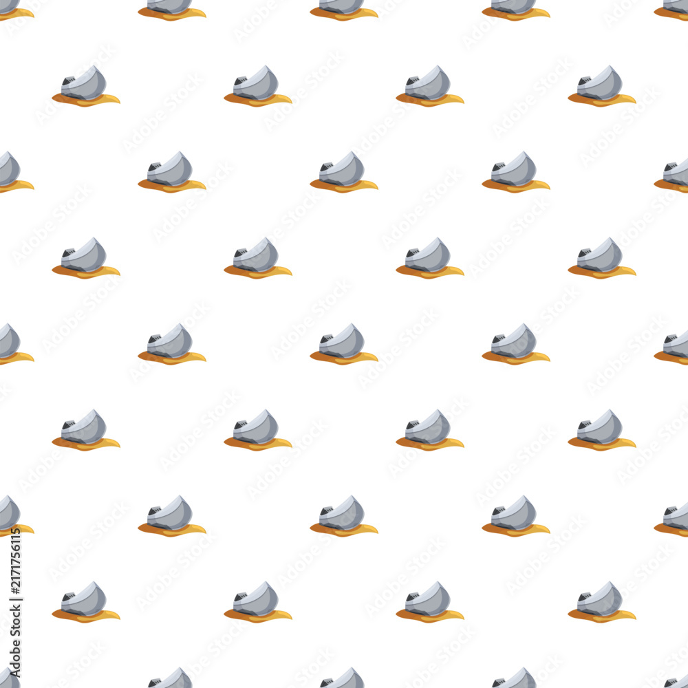 Fototapeta premium Small boat leaving a wake behind it repeating in a seamless pattern