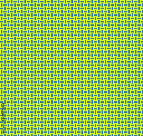 Seamless woven texture pattern in lime green and dark blue vector
