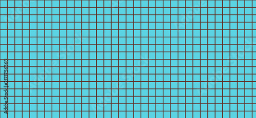 Grid pattern with dark brown lines on cyan background vector