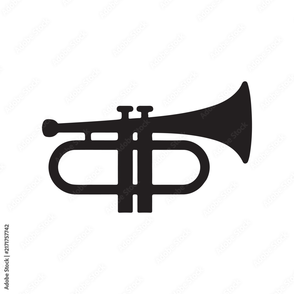 Fototapeta premium Trumpeter silhouette musicians Vector isolated