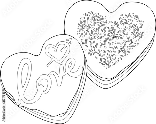 Photography Heart shaped Valentine day donuts