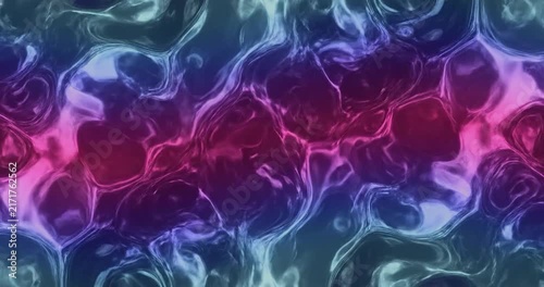 Neon pink and purple glowing cellular fluid texture.