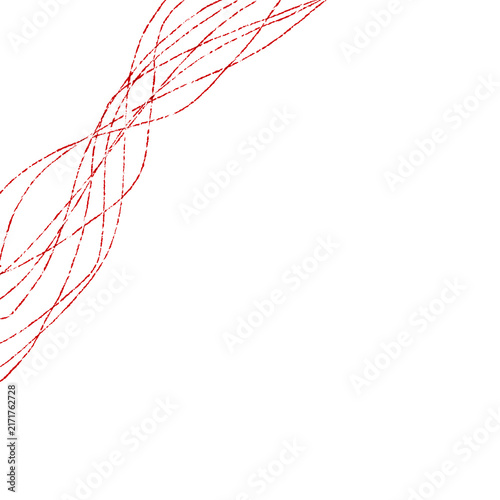 red ribbon on white, abstract red lines