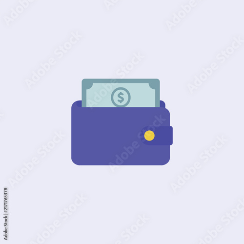 Purple Cash Wallet Vector Icon for Savings, Banking, Personal Finance and Money Management