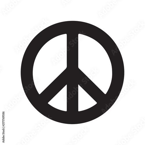Peace Symbol Vector Icon Silhouette