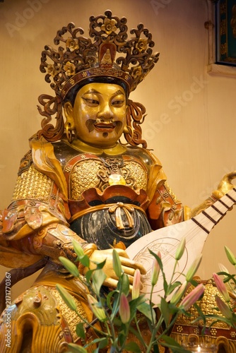 Dhritarashtra, Roi Céleste de l’Est au monastère de Po Lin à Hong Kong
