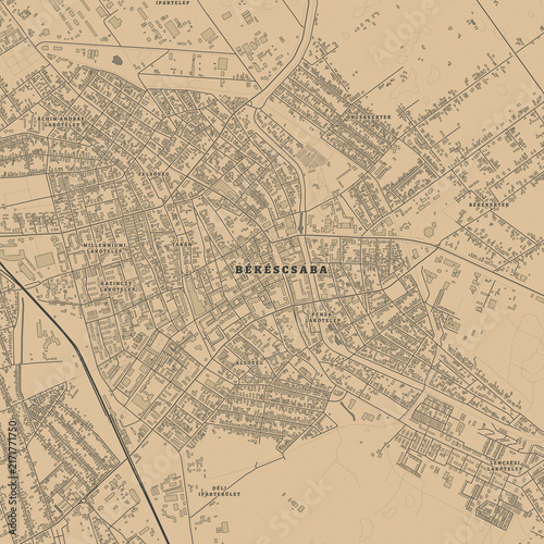 Vintage Map of Bekescsaba Hungary – Great Plain Heritage and Historic City