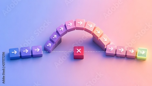 Strategic Problem Solving And Obstacle Bypass Business Concept