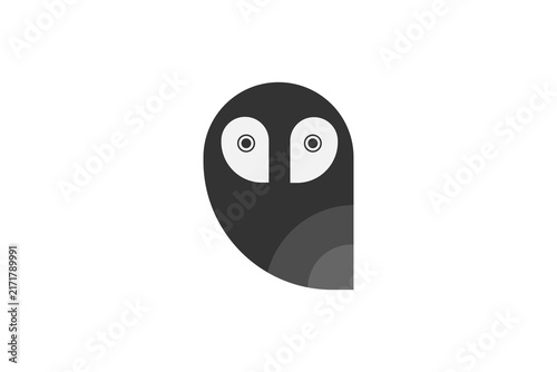 Minimalist Geometric Owl Face Logo Design