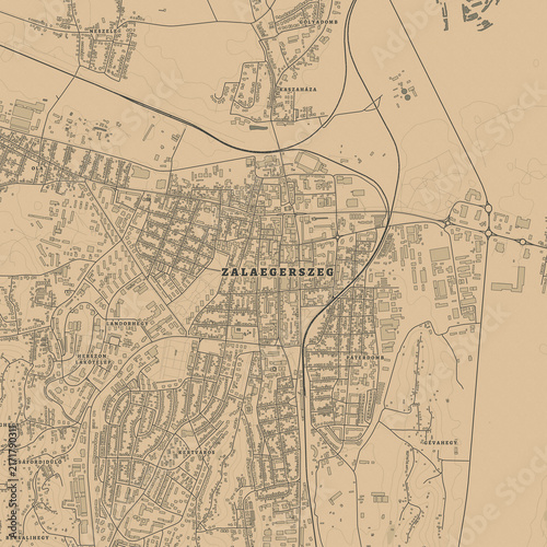 Vintage Map of Zalaegerszeg Hungary – Zala County Heritage and Historic City