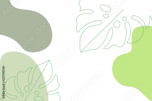 Minimalist green abstract leaf illustration