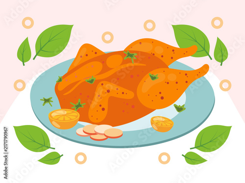 Bild auf Leinwand Roasted Rapture Concept IllustrationVector Style