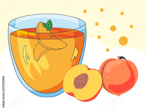 Nectarine Nectar Concept IllustrationVector Style