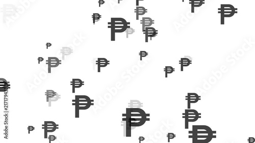 Philippine Peso currency icon animation, white background, 4K video