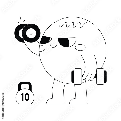 Lifting Dumbell Vector Ilustration Eps 10 File