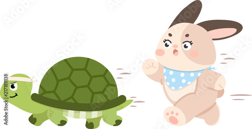 Tortoise and hare racing together