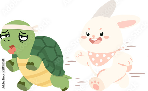 Turtle and Rabbit Racing Competition Theme