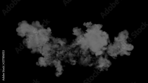 Smoke fire explosion loop animation in 4K resolution with puff dust blast steam shockwave and alpha channel green screen cartoon flash visual effect dynamic motion graphics overlay