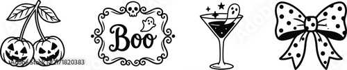 Halloween-themed vector icons