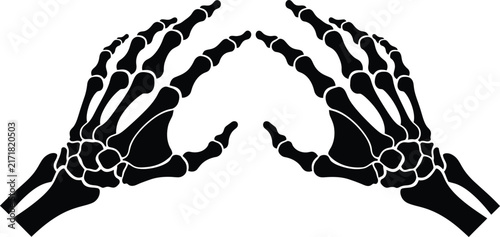  Skeleton hands vector icon 