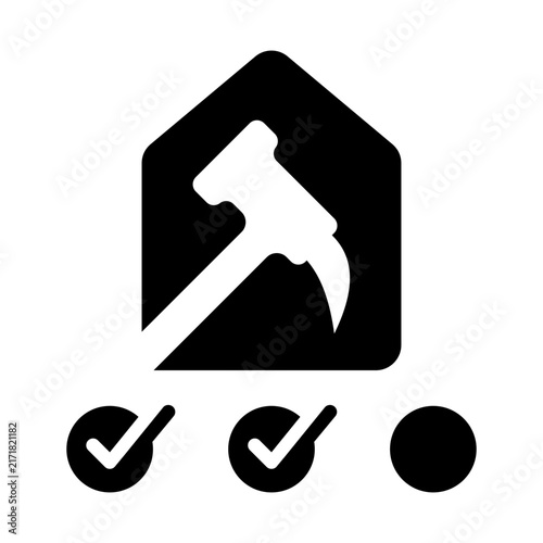 Renovation Planning Icon - Solid Black