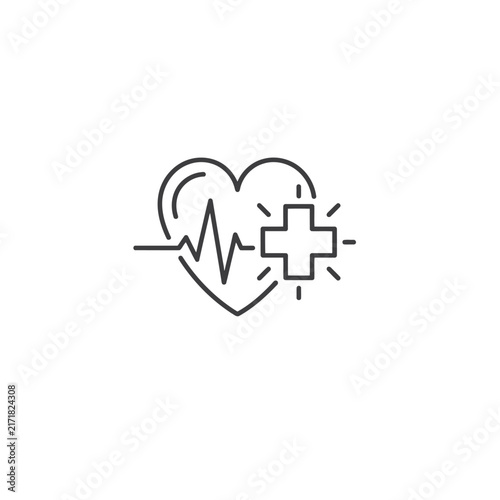 Heart Health Icon – Minimalist Medical Care Symbol