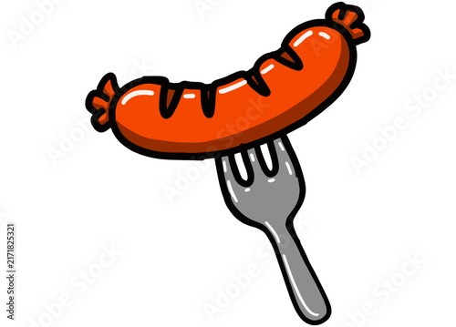 Octoberfest Sausage on Fork