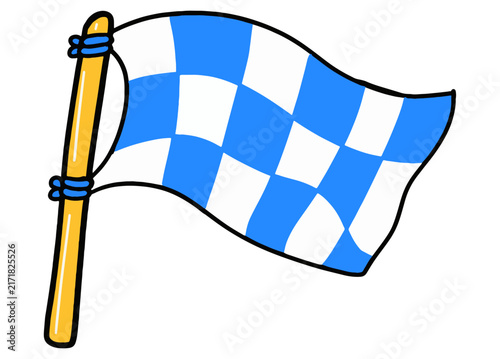 Blue and White Checkered Flag Isolated