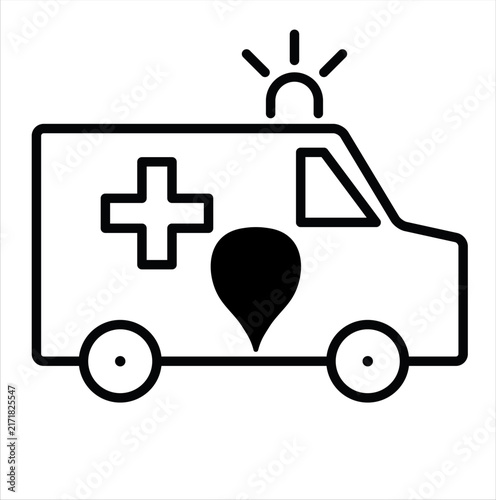 Emergency Ambulance Location Pin Icon