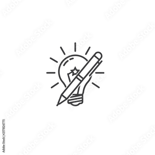 Creative Idea Writing Innovation Light Bulb Icon