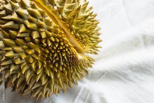 Photography A fresh peeled ripe durian