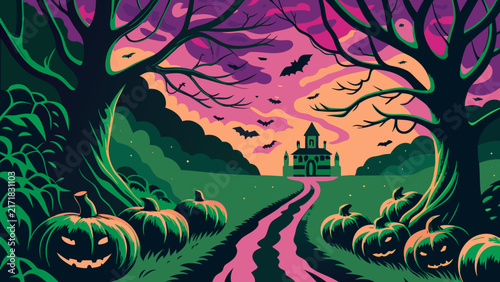 halloween background with pumpkin