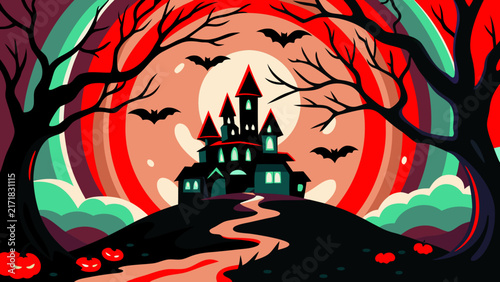 halloween night scene