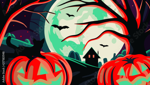 halloween background with pumpkins