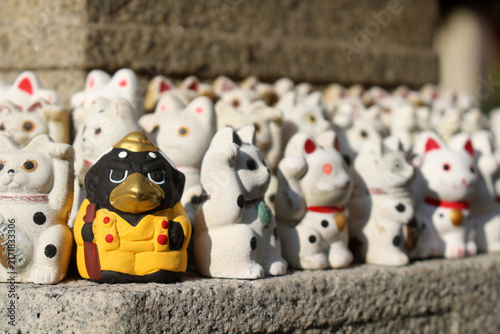 Tengu and Maneki-Neko at Shiromine-ji Temple on Shikoku Henro Kagawa, Japan 2026